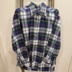 Vineyard Vines Murray Shirt 100% Cotton blue white plaid
